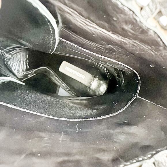 DSQUARED2 Black Witness Lace-up Heel Stiletto Booties Lace Fringe SIze 40 Italy - Picture 7 of 10